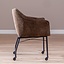 Chaise de salle à manger avec roulettes Enzo chenille mocha