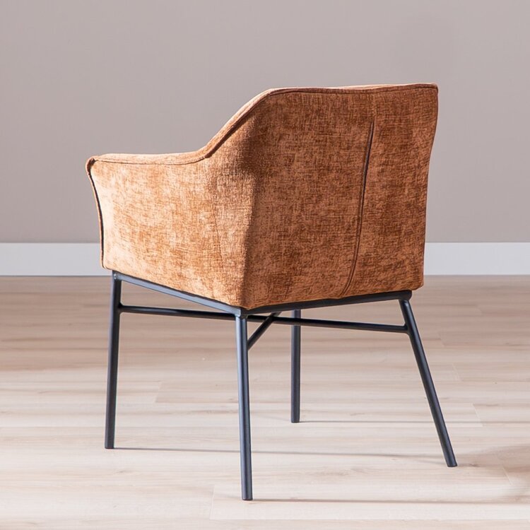 Chaise de salle à manger Nubo en chenille cuivre