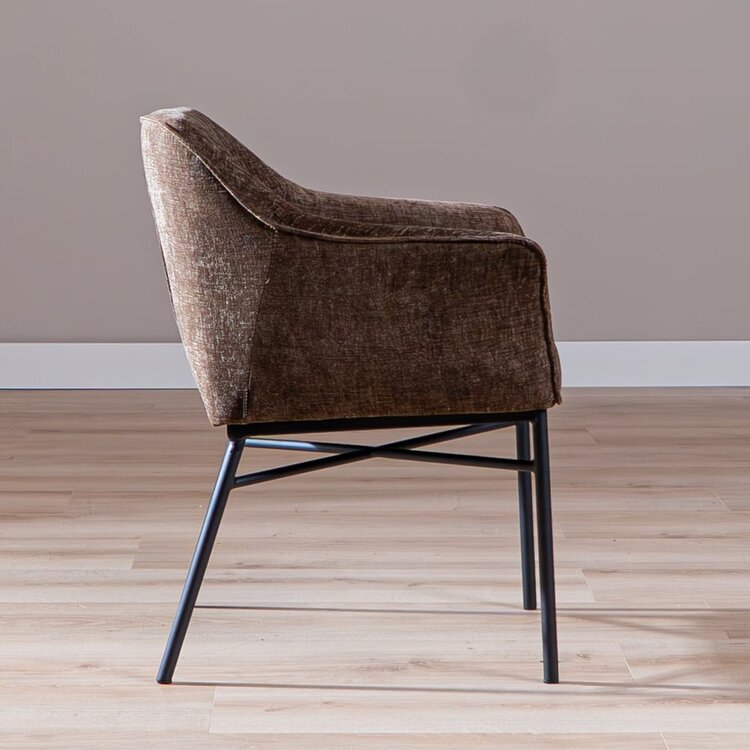 Chaise de salle à manger Nubo en chenille mocha