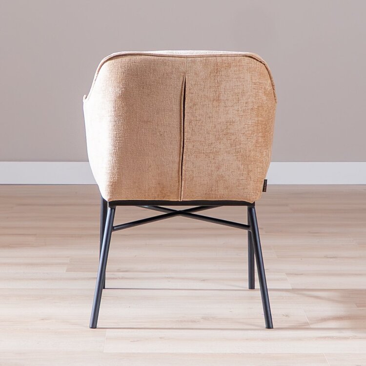 Chaise de salle à manger Nubo en chenille peach