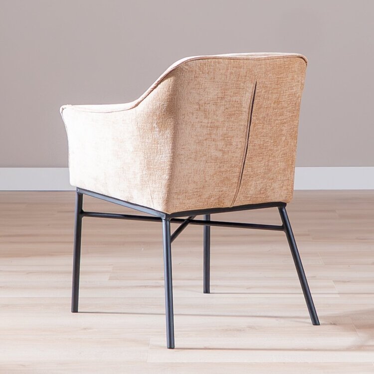 Chaise de salle à manger Nubo en chenille peach