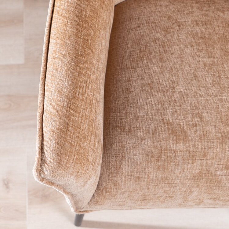 Chaise de salle à manger Nubo en chenille peach