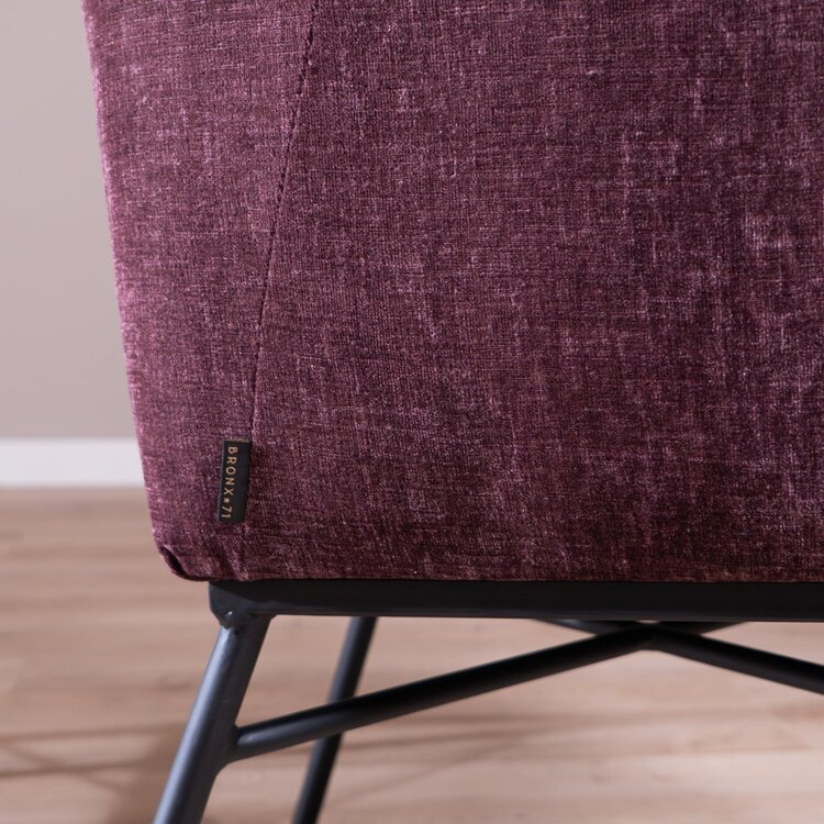 Chaise de salle à manger Nubo en chenille violette