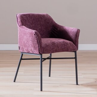 Chaise de salle à manger Nubo en chenille violette