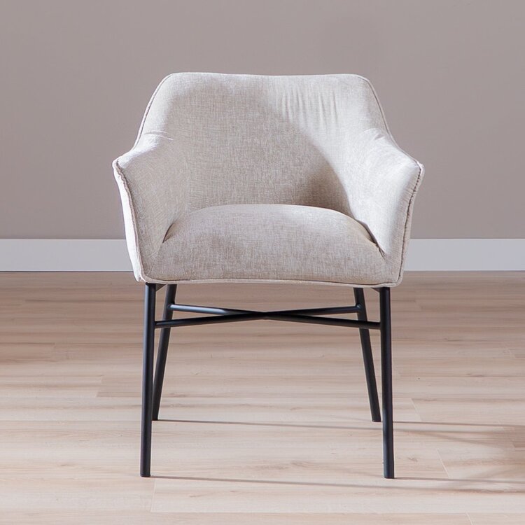 Chaise de salle à manger Nubo en chenille sand