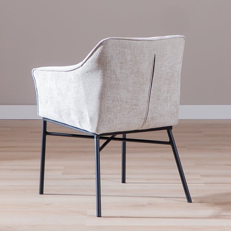 Chaise de salle à manger Nubo en chenille sand