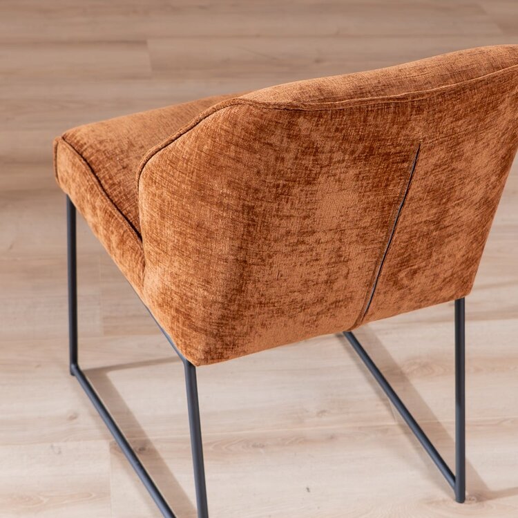 Chaise de salle à manger Momo chenille cuivre