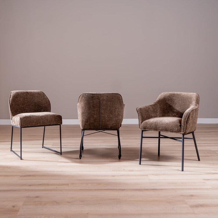 Chaise de salle à manger Momo chenille mocha
