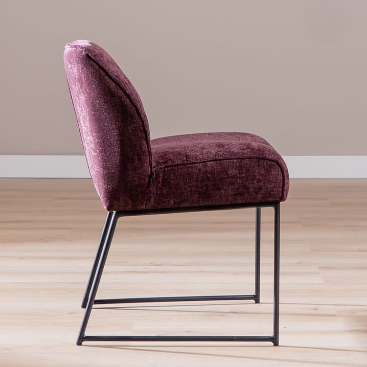 Chaise de salle à manger Momo chenille violette