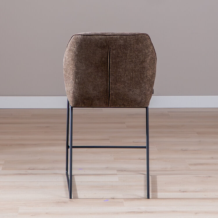 Tabouret de bar Momo en chenille mocha 73 cm