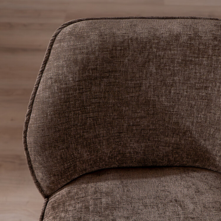 Tabouret de bar Momo en chenille mocha 73 cm