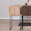 Tabouret de bar Momo en chenille mocha 73 cm