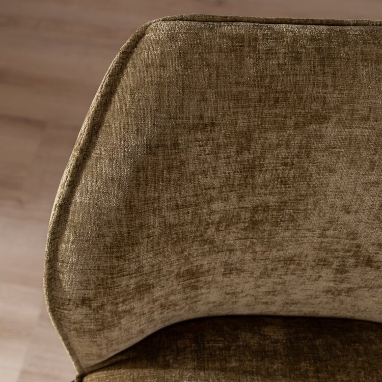 Tabouret de bar Momo en chenille vert olive 73 cm