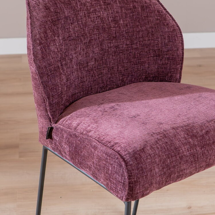 Tabouret de bar Momo en chenille violet 73 cm