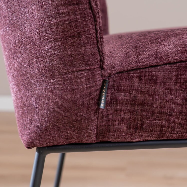 Tabouret de bar Momo en chenille violet 73 cm