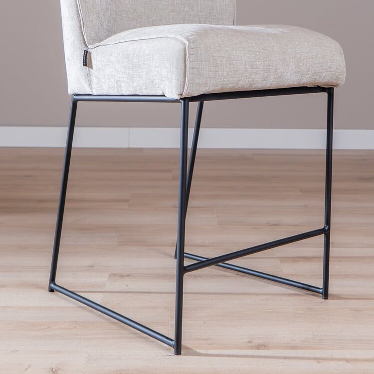 Tabouret de bar Momo en chenille sand 73 cm