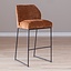 Tabouret de bar Momo en chenille cuivre 85 cm