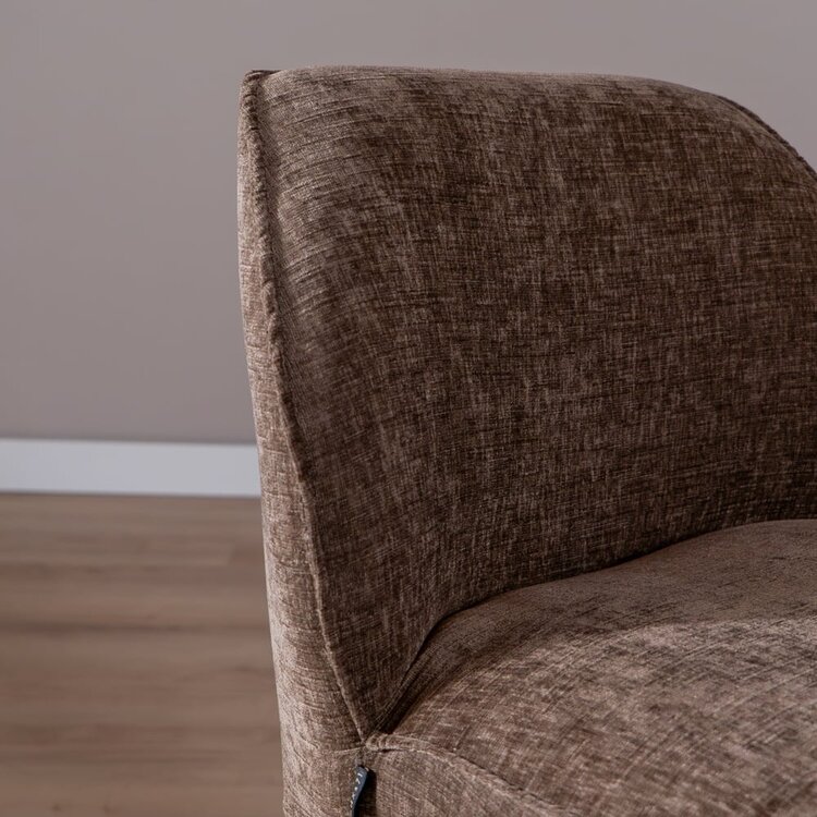 Tabouret de bar Momo en chenille mocha 85 cm