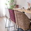 Tabouret de bar Momo en chenille mocha 85 cm