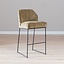 Tabouret de bar Momo en chenille vert olive 85 cm