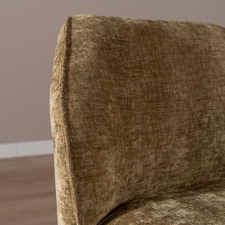 Tabouret de bar Momo en chenille vert olive 85 cm