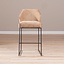 Tabouret de bar Momo en chenille peach 85 cm