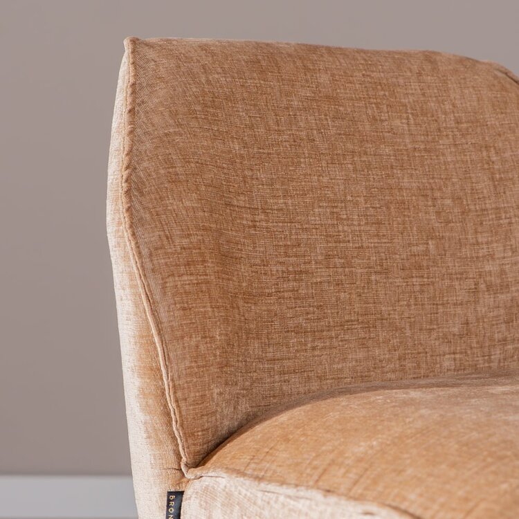 Tabouret de bar Momo en chenille peach 85 cm