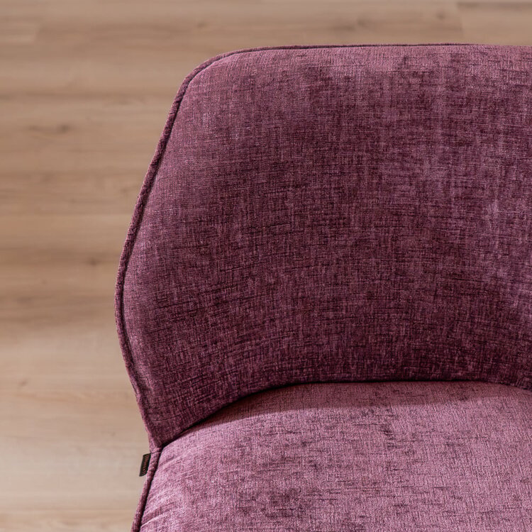 Tabouret de bar Momo en chenille violet 85 cm