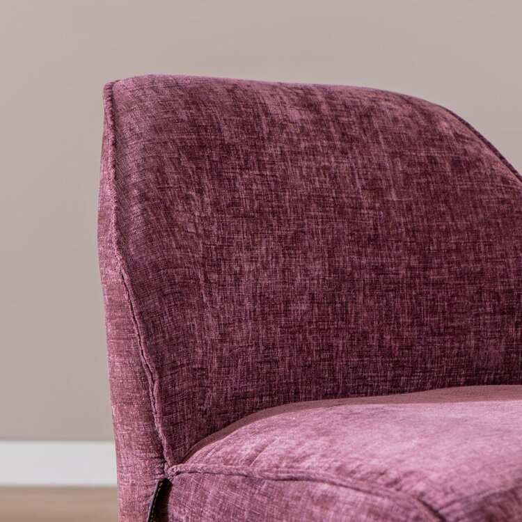 Tabouret de bar Momo en chenille violet 85 cm