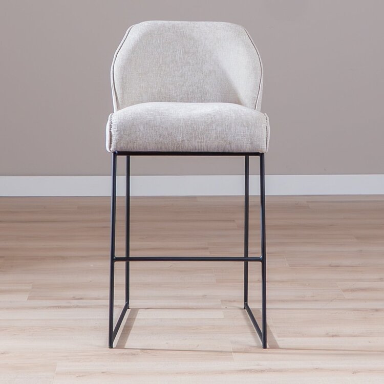 Tabouret de bar Momo en chenille sand 85 cm