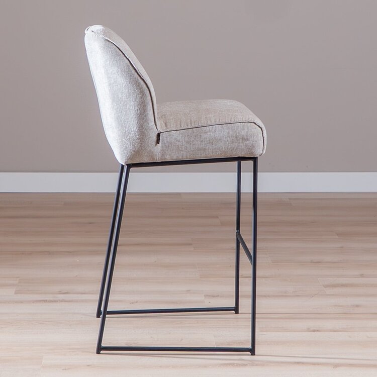 Tabouret de bar Momo en chenille sand 85 cm