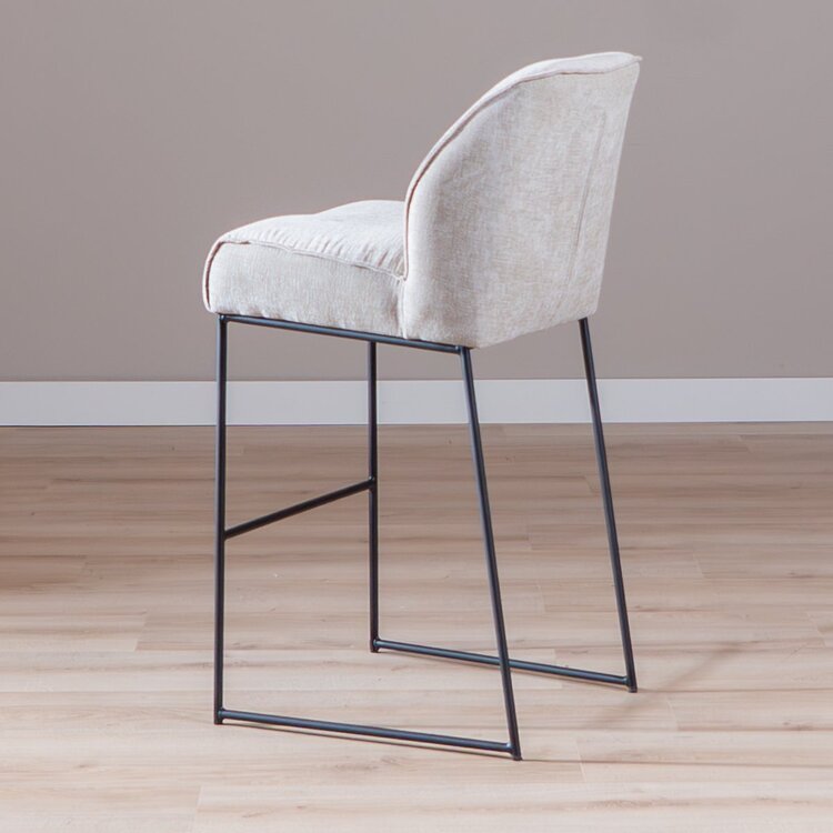 Tabouret de bar Momo en chenille sand 85 cm