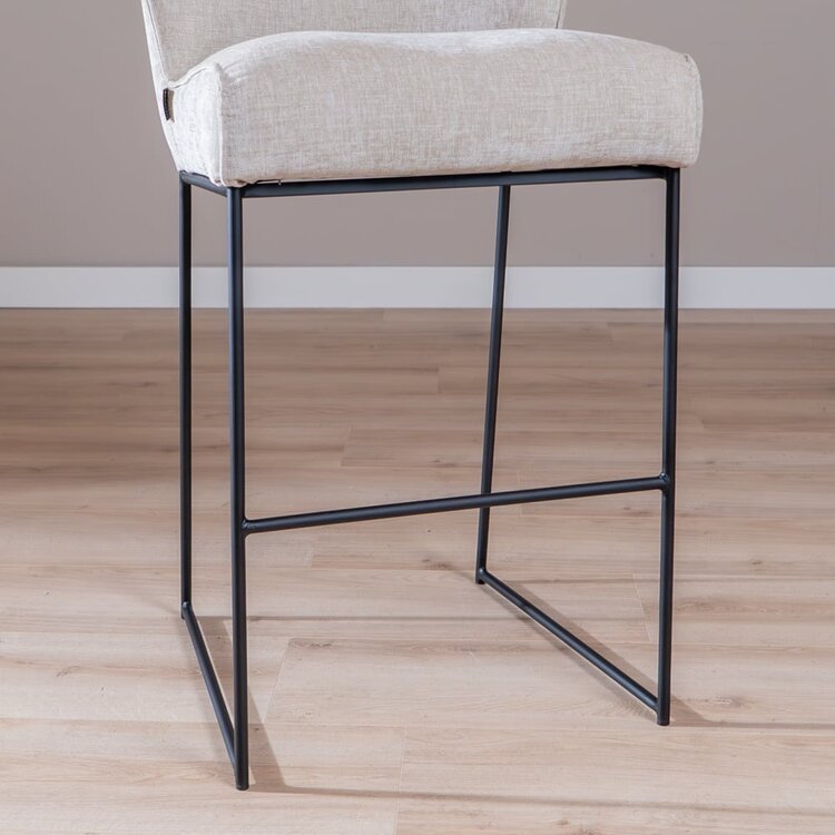 Tabouret de bar Momo en chenille sand 85 cm