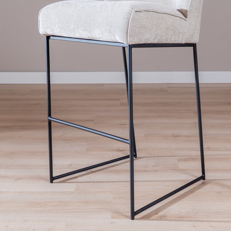 Tabouret de bar Momo en chenille sand 85 cm