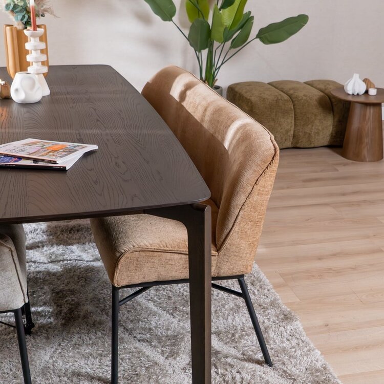 Banc de salle à manger Momo chenille peach 185 cm