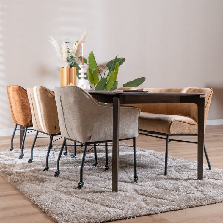 Banc de salle à manger Momo chenille peach 185 cm