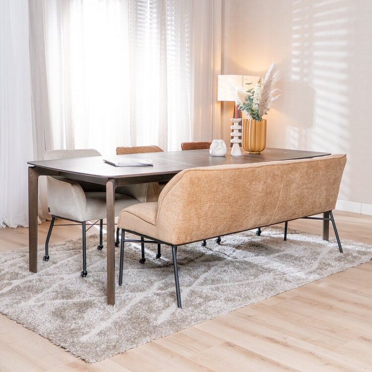 Banc de salle à manger Momo chenille peach 185 cm