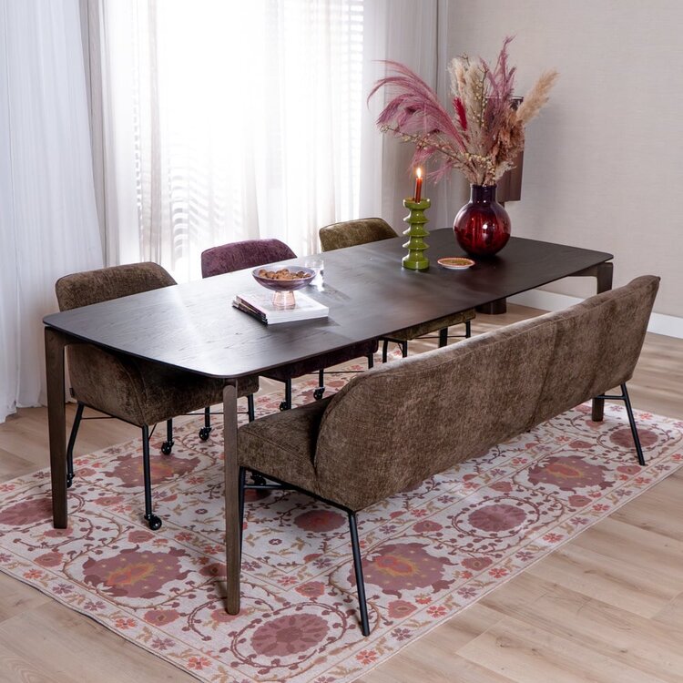 Banc de salle à manger Momo chenille mocha 185 cm