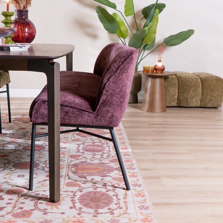 Banc de salle à manger Momo chenille violette 155 cm