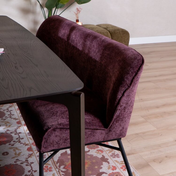 Banc de salle à manger Momo chenille violette 155 cm