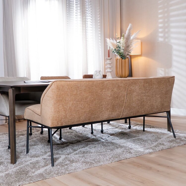 Banc de salle à manger Momo chenille peach 155 cm