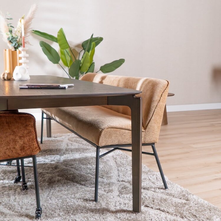 Banc de salle à manger Momo chenille peach 155 cm