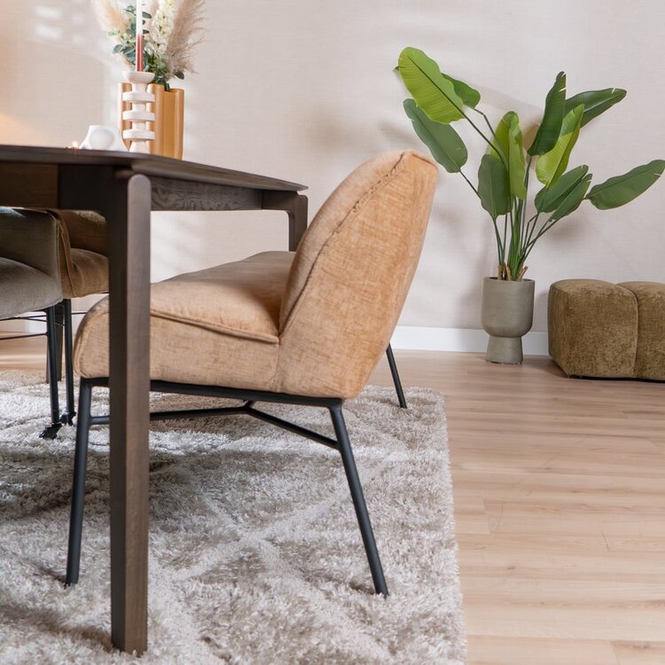 Banc de salle à manger Momo chenille peach 220 cm