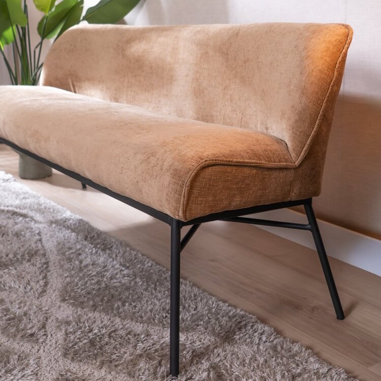 Banc de salle à manger Momo chenille peach 220 cm