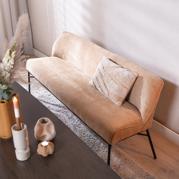 Banc de salle à manger Momo chenille peach 220 cm