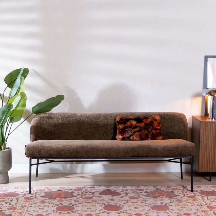 Banc de salle à manger Momo chenille mocha 220 cm