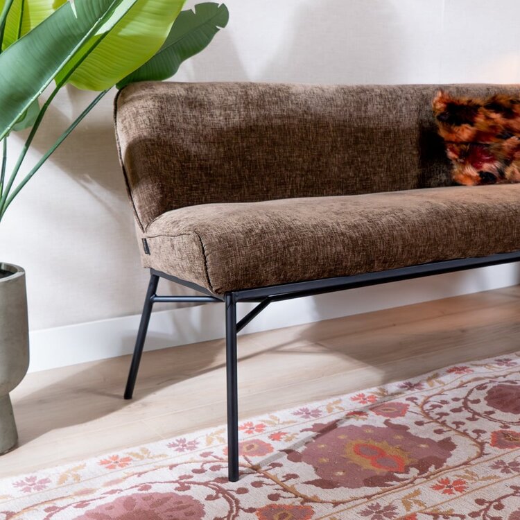 Banc de salle à manger Momo chenille mocha 220 cm