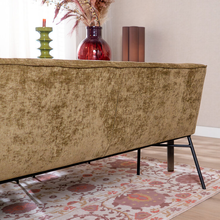 Banc de salle à manger Momo chenille vert olive 220 cm