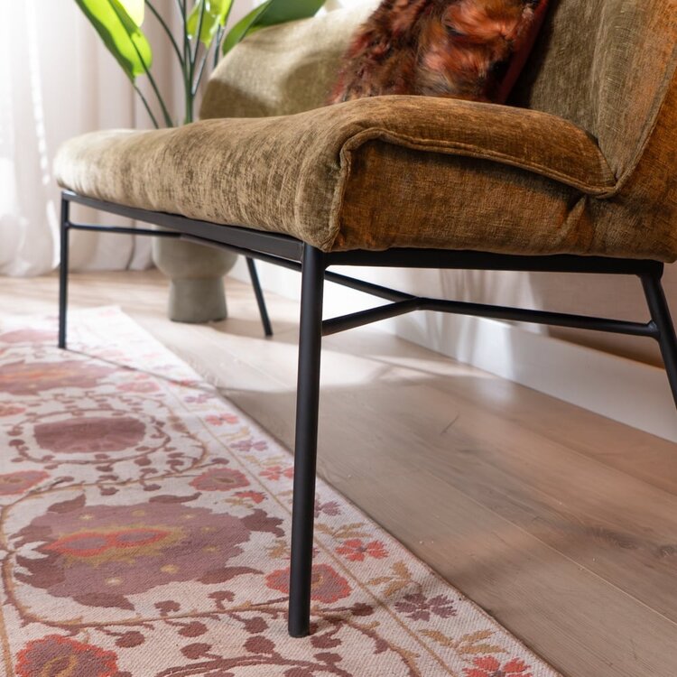 Banc de salle à manger Momo chenille vert olive 155 cm