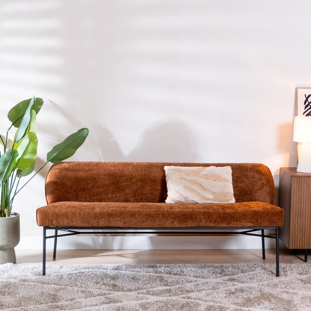 Banc de salle à manger Momo chenille cuivre 155 cm